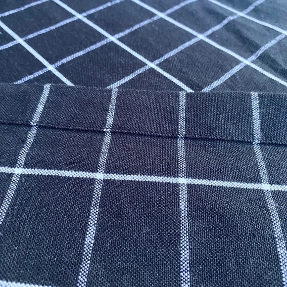 Sur La Table Black & White Grid Cotton Table Runner 16x108" – Modern Minimalist - Picture 8 of 11